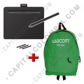 Combo Tabla Digitalizadora Wacom Intuos S Black - Lápiz 4K - CTL4100 y Morral Verde Oscuro - Marca Wacom