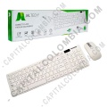 Accesorios de Tecnología, Marca: Jaltech - Combo de teclado con protector y mouse inalámbrico de color Blanco en Español - Jaltech 10306