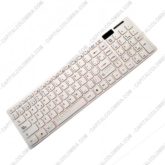 Accesorios de Tecnología, Marca: Jaltech - Combo de teclado con protector y mouse inalámbrico de color Blanco en Español - Jaltech 10306