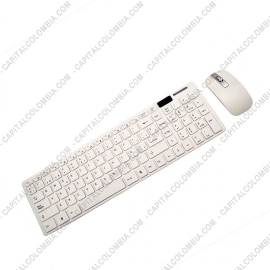 Accesorios de Tecnología, Marca: Jaltech - Combo de teclado con protector y mouse inalámbrico de color Blanco en Español - Jaltech 10306