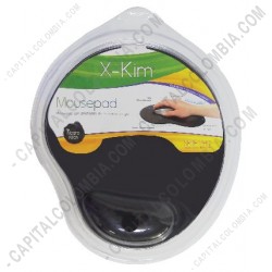 Ampliar foto de Mousepad con apoyo en Gel en Microfibra color Negro marca XKim