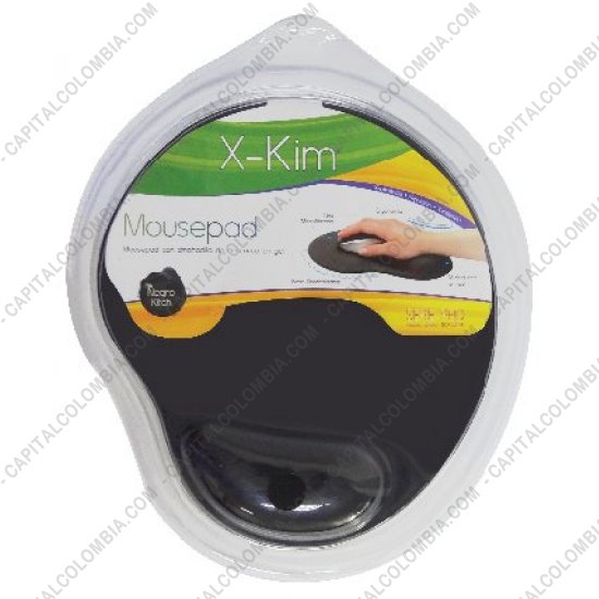 Accesorios de Tecnología, Marca: X-Kim - Mousepad con apoyo en Gel en Microfibra color Negro marca XKim