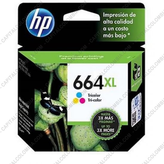 Cintas para impresoras POS, Tonner, CD, DVD y Otros, Marca: HP - Cartucho Hp Tricolor 664xl para Hp Deskjet Ink Advantage 1115/2135/3635/3835/4675 para 330 Páginas (Ref. F6V30AL)