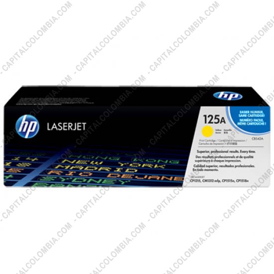 Cintas para impresoras POS, Tonner, CD, DVD y Otros, Marca: HP - Toner HP 125A Amarillo para Laserjet Cp1515n/Cp1215/Cm1312mfp  para 1.400 Páginas Aprox. (Ref. CB542A)