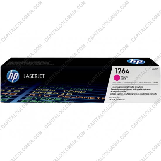 Cintas para impresoras POS, Tonner, CD, DVD y Otros, Marca: HP - Toner HP 126A Magenta para Laserjet CP1025 para 1.000 Páginas Aprox.  (Ref. CE313A)