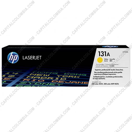 Cintas para impresoras POS, Tonner, CD, DVD y Otros, Marca: HP - Toner HP 131A Amarillo para Laserjet Pro 200/M251/M276 Color para 1.800 Páginas Aprox. (Ref. CF212A)