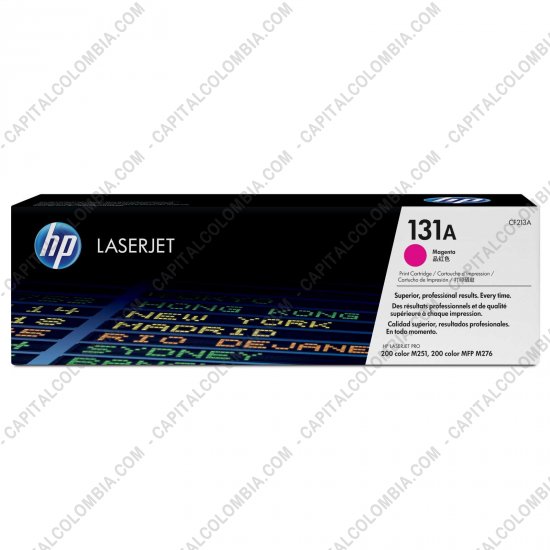 Cintas para impresoras POS, Tonner, CD, DVD y Otros, Marca: HP - Toner Hp 131A Magenta para Laserjet Pro 200/M251/M276 Color para 1.800 Páginas Aprox. (Ref. CF213A)