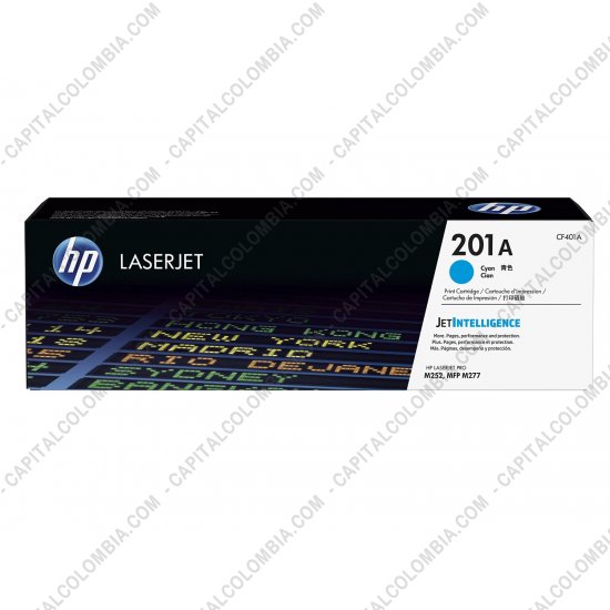 Cintas para impresoras POS, Tonner, CD, DVD y Otros, Marca: HP - Toner HP 201A Cyan para LaserJet MFP M277dw, M252n, MFP M277n, M274n para 1.400 Páginas Aprox. (Ref. CF401A)