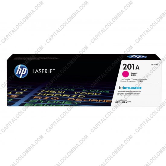 Cintas para impresoras POS, Tonner, CD, DVD y Otros, Marca: HP - Toner HP 201A Magenta para LaserJet M252dw, M252n, MFP M274n, MFP M277dw, MFP M277n para 1.400 Páginas Aprox. (Ref. CF403A)