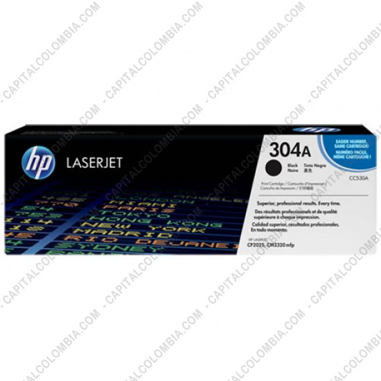 Cintas para impresoras POS, Tonner, CD, DVD y Otros, Marca: HP - Toner HP 304A Negro para Laserjet CP2025/CP2025n/CP2025dn/CM2320 para 3.500 Páginas Aprox. (Ref. CC530A)