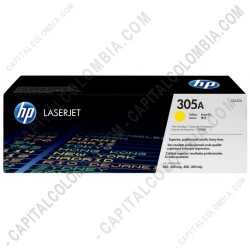 Ampliar foto de Toner HP 305A color Amarillo para Laserjet Pro 300/400 para 2600 páginas aprox. - Ref CE412A