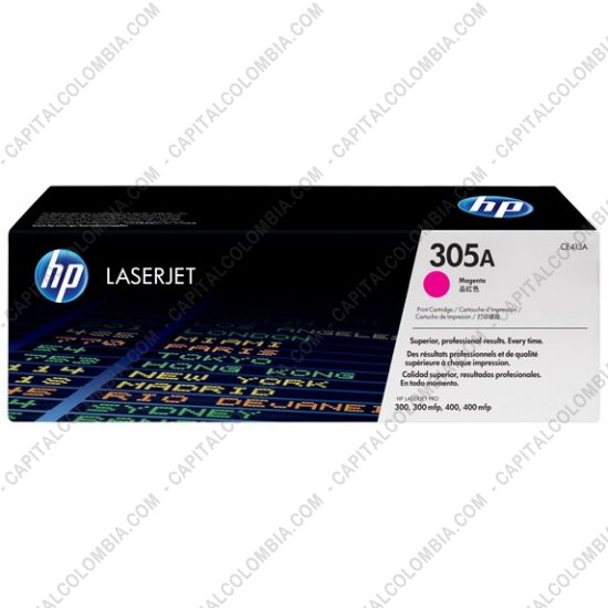 Cintas para impresoras POS, Tonner, CD, DVD y Otros, Marca: HP - Toner HP 305A color Magenta para Laserjet Pro 300/400 - CE413A