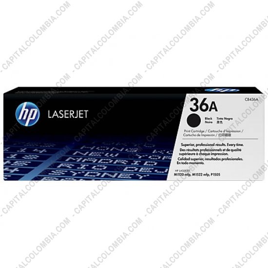 Cintas para impresoras POS, Tonner, CD, DVD y Otros, Marca: HP - Toner HP 36A Negro para Laserjet P1505 para 2.000 Paginas Aprox. (Ref. CB436A)