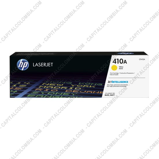 Cintas para impresoras POS, Tonner, CD, DVD y Otros, Marca: HP - Toner HP 410A Amarillo para Laserjet M452dn, M452nw, M377dw, M477fdn, M477fdw, M477fnw para 2.300 Páginas Aprox. (Ref. CF412A)