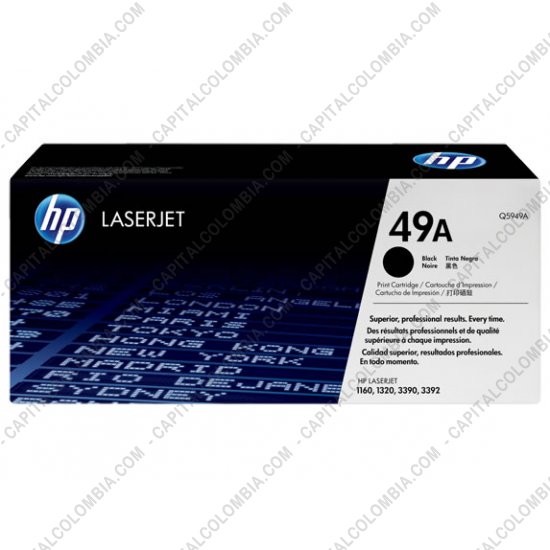 Cintas para impresoras POS, Tonner, CD, DVD y Otros, Marca: HP - Toner HP 49A Negro para Laserjet 1160/4320 para 2.500 Páginas (Bajo Rendimiento) (Ref. Q5949A)