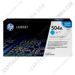 Ampliar foto de Toner HP 504A Cyan para Laserjet CP3525/3525dn/3525x para 7.000 Páginas Aprox.  (Ref. CE251A)