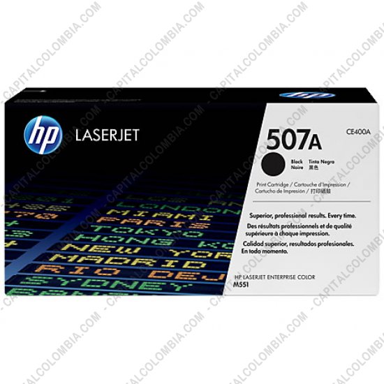 Cintas para impresoras POS, Tonner, CD, DVD y Otros, Marca: HP - Toner HP 507A Negro para HP M551n/M551dn/M551xh para 5.500 Páginas Aprox. (Ref. CE400A)