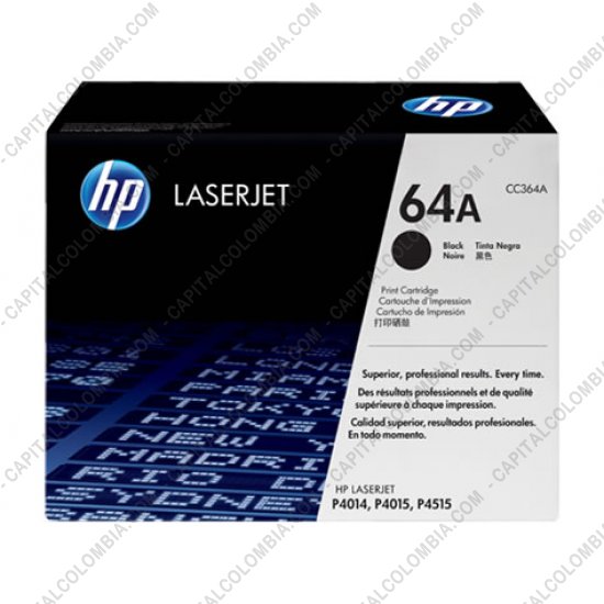 Cintas para impresoras POS, Tonner, CD, DVD y Otros, Marca: HP - Toner HP 64A Negro para Laserjet P4014/p4015 para 10.000 Páginas Aprox. (Ref. CC364A)