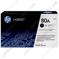 Ampliar foto de Toner HP 80A Negro para Laserjet Pro 400 M401 para 2.700 Páginas Aprox. (Ref. CF280A)