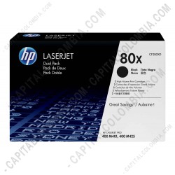 Ampliar foto de Toner HP 80x Negro x 2 Unidades para Laserjet Pro 400 M401 para 6.900 Páginas Aprox. (Ref. CF280XD)