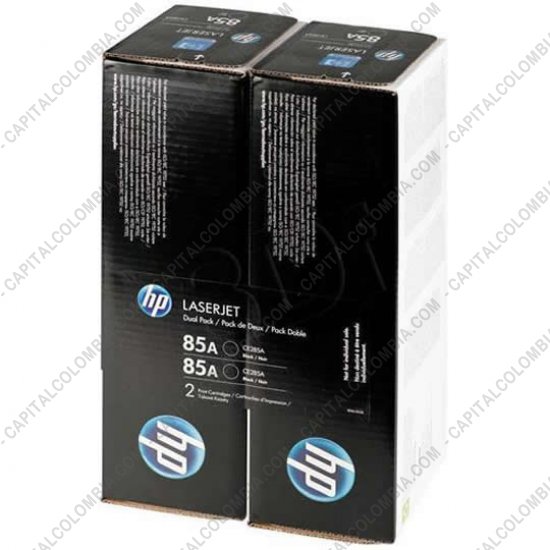 Cintas para impresoras POS, Tonner, CD, DVD y Otros, Marca: HP - Toner HP 85A Negro X 2 unidades para Laserjet P1102, P1102w, P1102w, M1132, M1212nf, M1217nfw para 1.600 Aprox. (Ref. CE285AD)