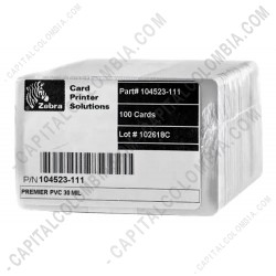 Ampliar foto de Paquete de tarjetas PVC calibre 30 mil de 100 PVC para Zebra, Datacard, Magicard, Smart, Evolis