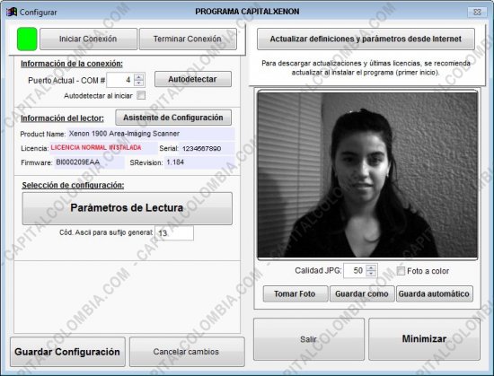 Lectores de Códigos de Barras, Marca: CapitalColombia - Software CapitalXenon v2.5 para Lectura Especial de Documentos con Lector Honeywell Xenon 1900/1902/1950/1470g Licencia 1 sólo Lector
