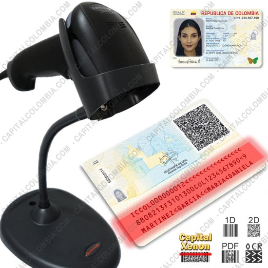 Lectores de Códigos de Barras, Marca: Honeywell - Combo Lector de Código de Barras Xenon 1950G (2D Imager, OCR) USB con base y con software CapitalXenon para Cédulas, Tarjetas de Identidad, Licencias y Tarjetas de Propiedad de Vehículos en Colombia