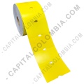 Rollo de 1.250 Etiquetas en Propalcote Amarillo de 7cms X 4cms a una columna (70x40mm)