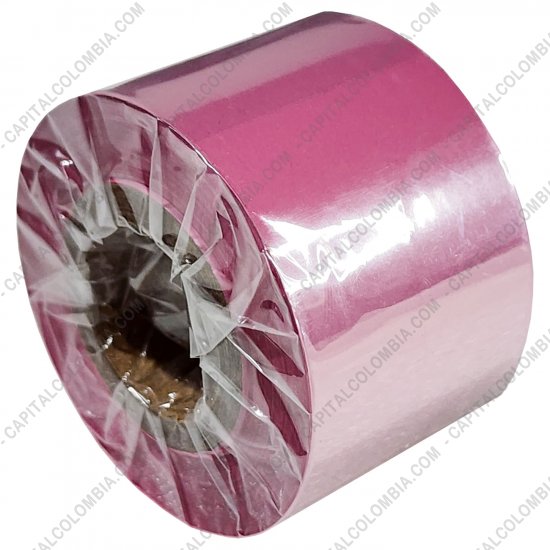 Rollos de etiquetas adhesivas y Nylon Textil, Marca: CapitalColombia - Rollo de cinta resina textil lavable color rosado de 35mm x 200mts