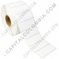 Rollo de etiquetas adhesivas en papel térmico de 2.500 rótulos a una columna de 5cms x 2.5cms (50x25mm) - Marca CapitalColombia