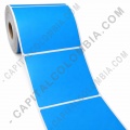 Rollo de etiquetas de transferencia (bond) color azul de 500 rótulos a una columna de 10cms x 8.2cms (100x82mm) - Marca CapitalColombia