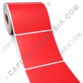 Rollo de etiquetas de transferencia (bond) color rojo de 500 rótulos a una columna de 10cms x 8.2cms (100x82mm) - Marca CapitalColombia