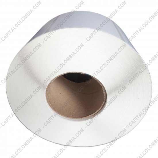 Rollos de etiquetas adhesivas y Nylon Textil, Marca: CapitalColombia - Rollo de etiquetas de transferencia (bond) de 2000 rótulos a una columna de 10cms x 8.2cms (100x82) Core 3"