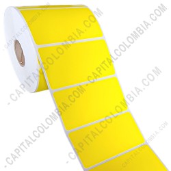 Ampliar foto de Rollo de etiquetas en papel bond amarillo de 1000 rótulos a una columna de 8cms x 4cms (80x40mm)