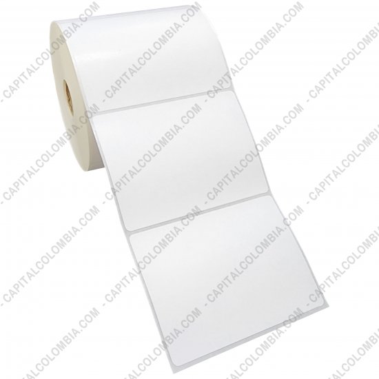 Rollos de etiquetas adhesivas y Nylon Textil, Marca: CapitalColombia - Rollo de etiquetas en papel bond de 1000 rótulos a una columna de 10cms x 7.4cms (100x74mm)