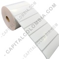 Rollos de etiquetas adhesivas y Nylon Textil, Marca: CapitalColombia - Rollo de etiquetas en papel bond de 2500 rótulos a una columna 10cms x 2.5cms (100x25mm)