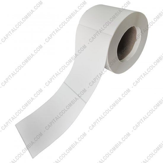 Rollos de etiquetas adhesivas y Nylon Textil, Marca: CapitalColombia - Rollo de etiquetas en papel bond de 500 rótulos a una columna, Core de 3", 10cms x 15cms (100x150mm)