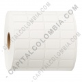 Rollo de etiquetas en papel de transferencia blancas de 10.000 rótulos a cuatro columnas de 2cms x 1cms (20x10mm) - Marca CapitalColombia
