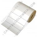 Rollos de etiquetas adhesivas y Nylon Textil, Marca: CapitalColombia - Rollo de etiquetas en polipropileno blanco de 1.000 rótulos a una columna de 10cms x 2.5cms (100x25mm)