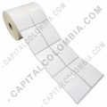 Rollo de etiquetas en polipropileno blanco de 1.500 rótulos a dos columnas 5cms x 7.3cms (50x73mm)