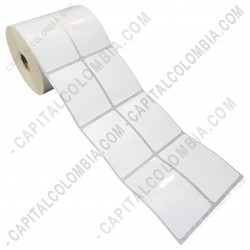 Ampliar foto de Rollo de etiquetas en polipropileno blanco de 1.500 rótulos a dos columnas 5cms x 7.3cms (50x73mm)