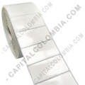 Rollo de etiquetas en polipropileno blanco de 2500 rótulos a una columna 6cms x 3cms (60x30mm)