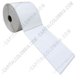 Ampliar foto de Rollo de etiquetas en polipropileno blanco de 500 rótulos a una columna 10cms x 15cms (100x150mm)