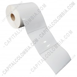 Ampliar foto de Rollo de etiquetas en polipropileno blanco de 500 rótulos a una columna 10cms x 8.2cms (100x82mm)