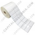 Rollo de etiquetas en polipropileno blanco de 5.000 rótulos a dos columnas 5cms x 2.5cms (50x25mm)