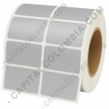 Rollo de etiquetas metalizadas de 2.500 rótulos a dos columnas 5cms x 2.5cms Core 3" (50x25mm) - Marca CapitalColombia