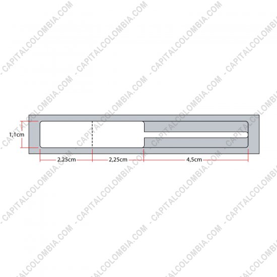 Rollos de etiquetas adhesivas y Nylon Textil, Marca: CapitalColombia - Rollo de etiquetas para joyería y ópticas en polipropileno blanco de 5.000 etiquetas a una columna 9cms x 1.1cms (90x11mm)