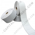 Rollos de 5.000 etiquetas en polipropileno color blanco de seguridad (void) de 5cms x 2.5cms (50x25mm)