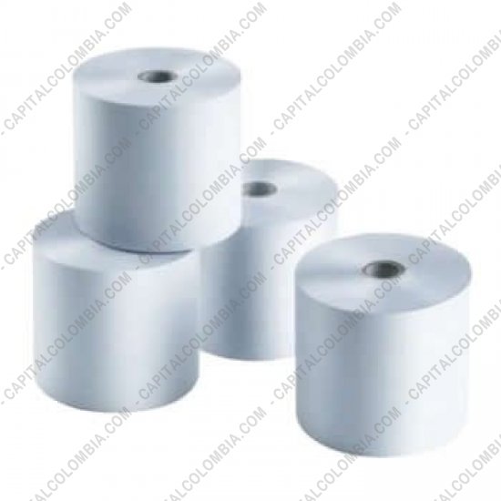 Rollos de papel para impresoras POS, Marca: CapitalColombia - Rollos de papel bond de 76mm X 40mts X 12 unidades